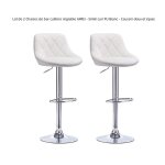 Chaises de bar cuill�re r�glable aimei - simili cuir pu blanc - confortable et facile dentretien