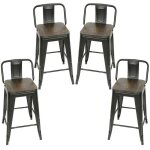 Chaise de bar haute goldcmn - lot de 4 - style industriel rtro - capacit portante 150 kg