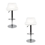Chaises de bar - huole - lot de 4 - rglables en hauteur - simili - cuir - design contemporain