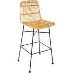 Chaise de bar kubu mtal et rotin - atmosphera createur dinterieur