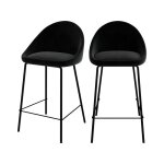 Lot de 2 chaises pour lot central 65 cm en velours noir - misty - rendez - vous dco