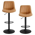 Tabouret de bar r�glables tabourets avec dossier rotation 360� pu pour cuisine salle � manger lot de ...