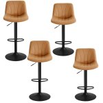 Tabourets de bar r�glables tabourets avec dossier rotation 360� pu pour cuisine salle � manger lot de ...