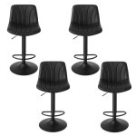 Tabouret de bar r�glables tabourets avec dossier rotation 360� pu pour cuisine salle � manger lot de ...