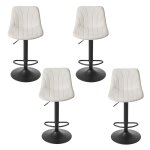 Tabourets de bar r�glables tabourets avec dossier rotation 360� velours pour cuisine salle � manger lot ...