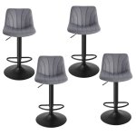 Tabourets de bar r�glables tabourets avec dossier rotation 360� velours pour cuisine salle � manger lot ...