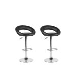 Chaises de bar en simili - cuir noir peoria - beliani - lot de 2 - contemporain - design - mtal