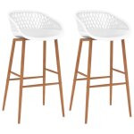Chaises de bar - tabouret de bar - blanc - sige  dossier bas - mtal robuste - lot de 2