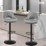 Chaises de bar tabourets hauts creux du croissant - gol - gris clair - essentiel - r�glable en hauteur ...