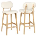 Chaises de bar viyiduo - lot de 2 - hauteur du sige 65cm - ergonomique et stable - blanc laiteux