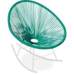 Chaise à bascule acapulco - pieds blanc - nouvelle Édition bleu Chaise à bascule acapulco - pieds blanc - nouvelle Édition bleu