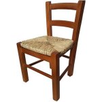 Chaise bb en bois avec sige en paille - sediolina - noyer - hauteur dassise optimale 29cm