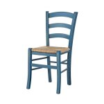 Chaises en bois massif avec assise en paille - venezia - set de 2 - bleu clair Chaises en bois massif avec assise en paille - venezia - set de 2 - bleu clair