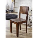Chaise en bois massif de sheesham - palissandre couleur miel fonc� metro life 167