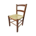 Chaise en bois - mezzana - noyer - assise en paille - l�g�re et confortable