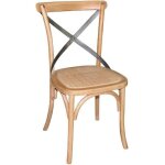 Chaises en bois naturel avec dossier crois� bolero - lot de 2 - vintage - bolero - salle � manger - bois ...