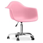 Chaise de bureau avec accoudoirs - chaise de bureau  roulettes - emery rose