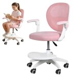 Chaise bureau enfant ergonomique ? fianao ? accoudoirs rabattables ? repose - pieds r�glable ? rotation ...