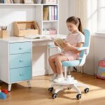 Chaise de bureau pour enfant pivotante - assise r�glable hauteur avec repose - pieds accoudoirs pour ...