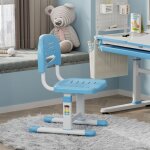 Chaise de bureau pour enfants sauda r�glable en hauteur bleu ciel / blanc