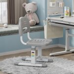 Chaise de bureau pour enfants sauda r�glable en hauteur gris clair / blanc