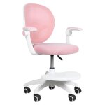 Chaise de bureau ergonomique pour enfant avec accoudoirs pliables pivotante dossier en filet pour chambre ...