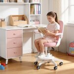 Chaise de bureau ergonomique pour enfant avec repose - pieds hauteur r�glable - pivotante � 360� - pour ...