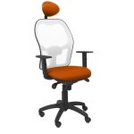 Chaise de bureau ergonomique jorquera - piqueras y crespo - maille blanche sige orange bali - appui ...