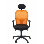 Chaise de bureau ergonomique - piqueras y crespo - jorquera - orange - tissu - accoudoirs rglables