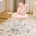 Chaise de bureau - fauteuil coiffeuse pivotant - r�glable en hauteur - rose