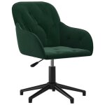 Chaise de bureau pivotante - akozon - vert fonc - velours - rglable en hauteur - 360