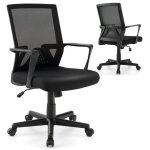 Costway chaise de bureau pivotante avec soutien lombaire et dossier à bascule fauteuil ergonomique en ... Costway chaise de bureau pivotante avec soutien lombaire et dossier à bascule fauteuil ergonomique en ...