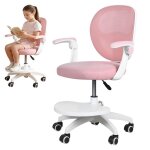 Chaise de bureau pivotante pour enfant r�glable en hauteur - chaise pivotante avec dossier en maille ...