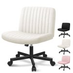 Chaise de bureau pivotante sans accoudoirs alfordson avec roulettes r�glable en hauteur rev�tement en ...