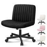 Chaise de bureau pivotante sans accoudoirs alfordson avec roulettes r�glable en hauteur rev�tement en ...