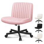 Chaise de bureau pivotante sans accoudoirs alfordson avec roulettes r�glable en hauteur velours rose