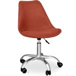 Chaise de bureau  roulettes tapisse - tulipe orange