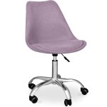 Chaise de bureau  roulettes tapisse - tulipe violet