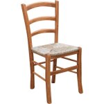 Chaise de campagne - fabriqué en italie - bois de hêtre naturel - assise en paille - 45x45x88 cm Chaise de campagne - fabriqué en italie - bois de hêtre naturel - assise en paille - 45x45x88 cm