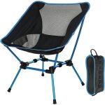Chaise de camping pliante - mixte - bleu ciel - ultra - l�g�re - sac de transport - tissu oxford 600d ...