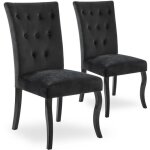 Lot de 2 chaises capitonn�es chaza velours noir