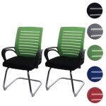 Chaises de conf�rence hwc - k51 pi�tement luge charge max. 150 kg tissu / textile vert
