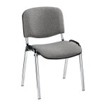 Chaise conf�rence professionnelle grise - pieds chrom�