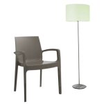 Chaise - cream - grise anthracite - avec accoudoirs - design en polycarbonate brillant Chaise - cream - grise anthracite - avec accoudoirs - design en polycarbonate brillant