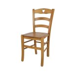 Tommychairs - chaise cuisine cuore robuste structure en bois de h�tre peindr� en couleur ch�ne et assise ...
