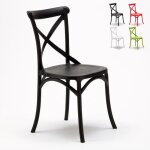 Chaise de cuisine et restaurant en polypropyl�ne vintage paesana cross design couleur: noir