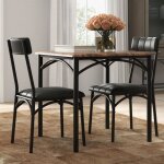 Chaises de cuisine rustiques - lunsy - lot de 2 - mdf haute qualit� - structure m�tallique robuste - ...