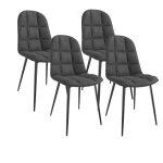 Chaise pour cuisine / salon noire avec capitonnage ? rev�tement en tissu velours