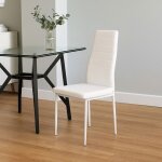 Chaise pour cuisine / salon blanche en cuir cologique