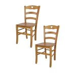 Chaises de cuisine tommychairs - set 2 chaises cuore en bois massif couleur ch�ne